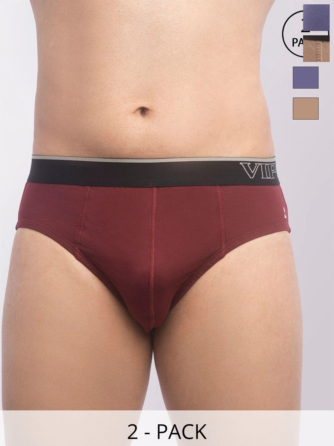 FRENCHIE Men Pack Of 2 Assorted Mid-Rise Pure Cotton Briefs REGAL_1000_PO2_S