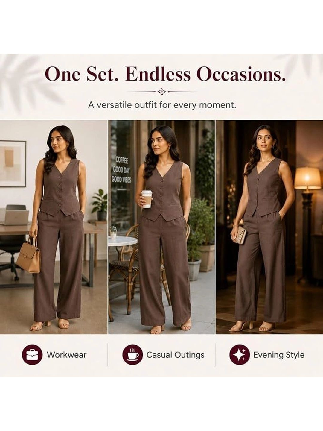 Cotton Solid Waistcoat with Trousers 4