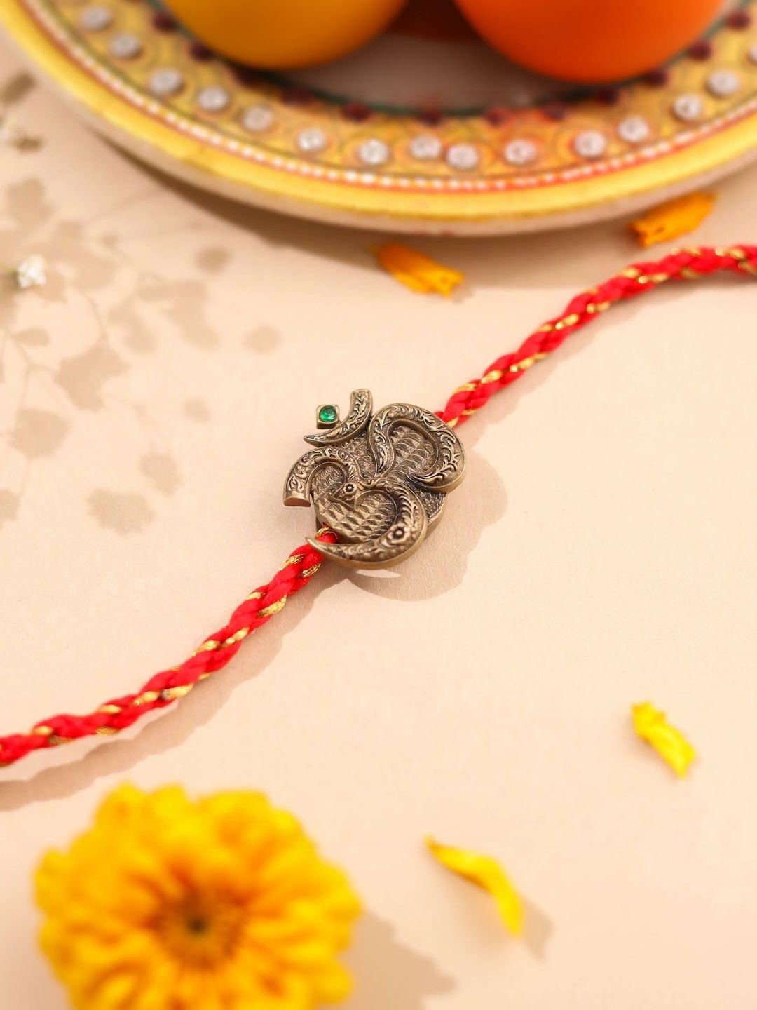 Buy COSA NOSTRAA Om Divine Premium Convertible Button Cover Rakhi For Brother -  - Accessories for Men