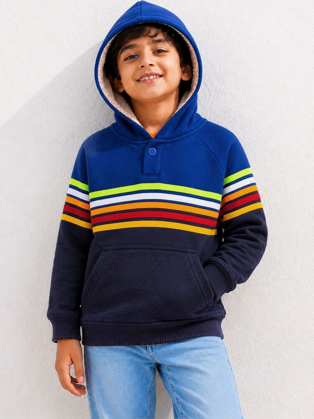 Yellow Apple Boys Colourblocked Pullover