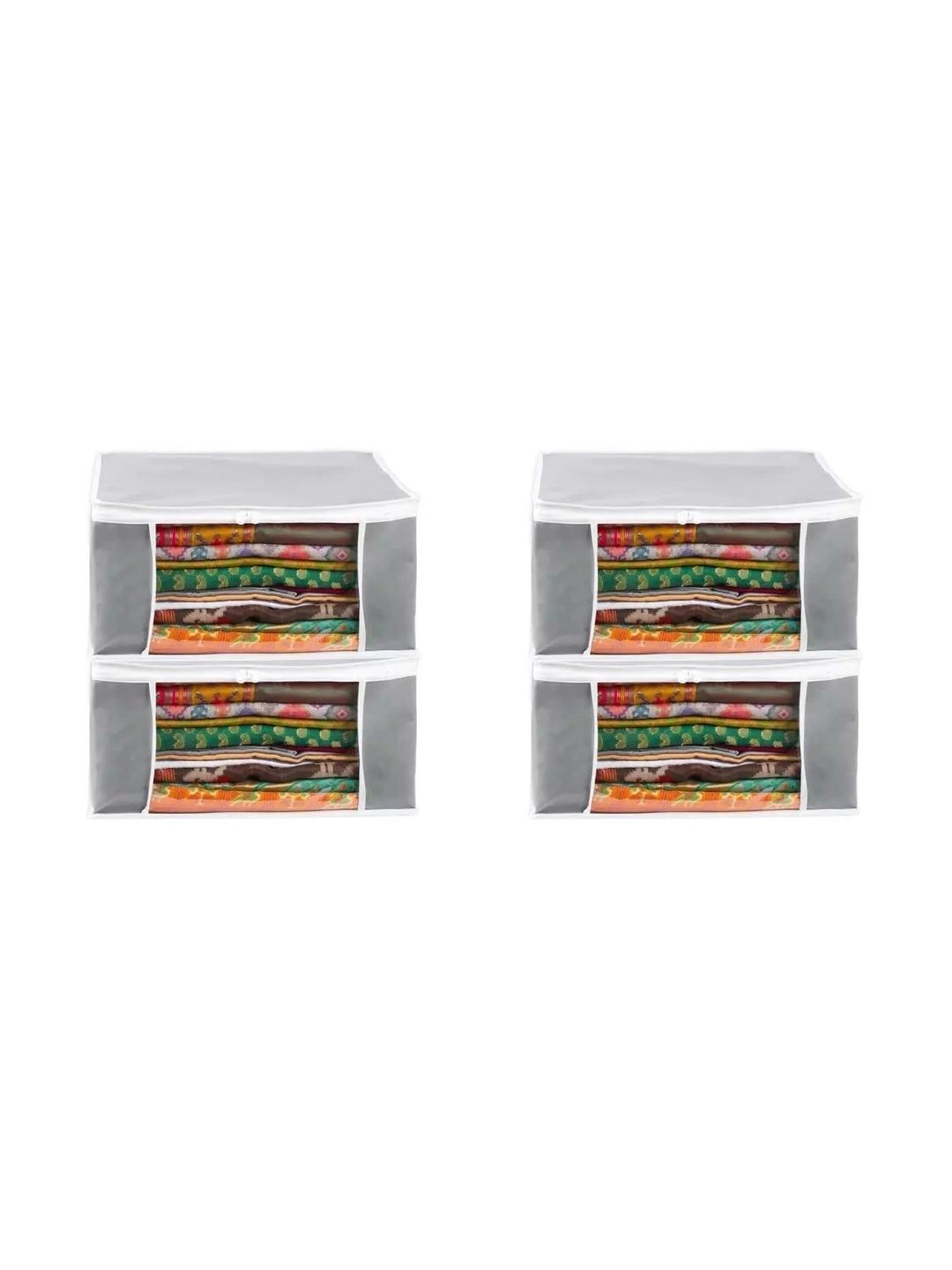 ANKIT INTERNATIONAL Grey Set of 4 Reusable Sweater Bag Organisers