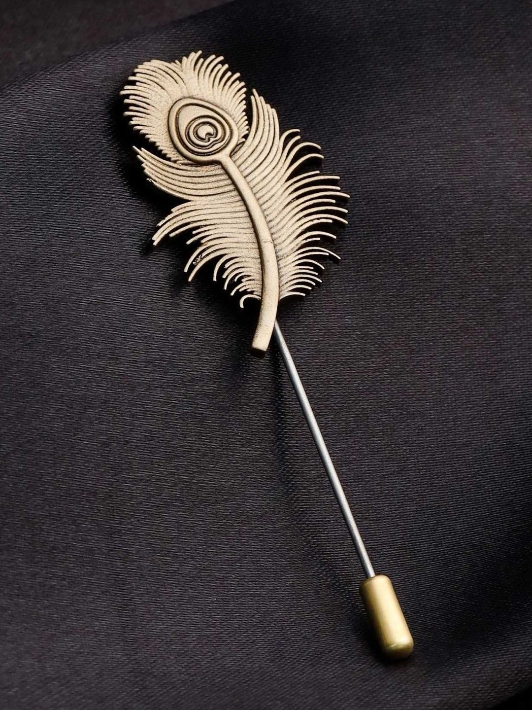 Buy COSA NOSTRAA Men Antique Gold Peacock Feather Brass Lapel Pin -  - Accessories for Men