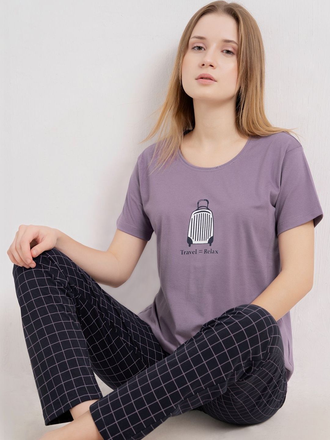 L&M Women Printed Night suit