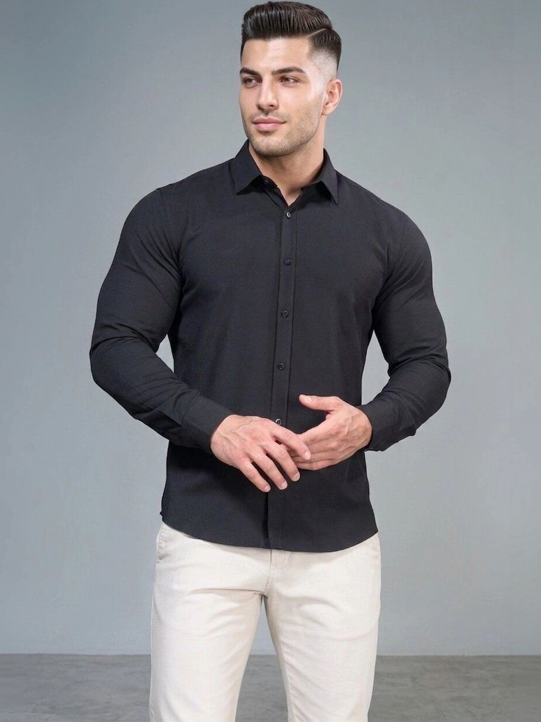 MAXZONE Men Slim Fit Casual Shirt