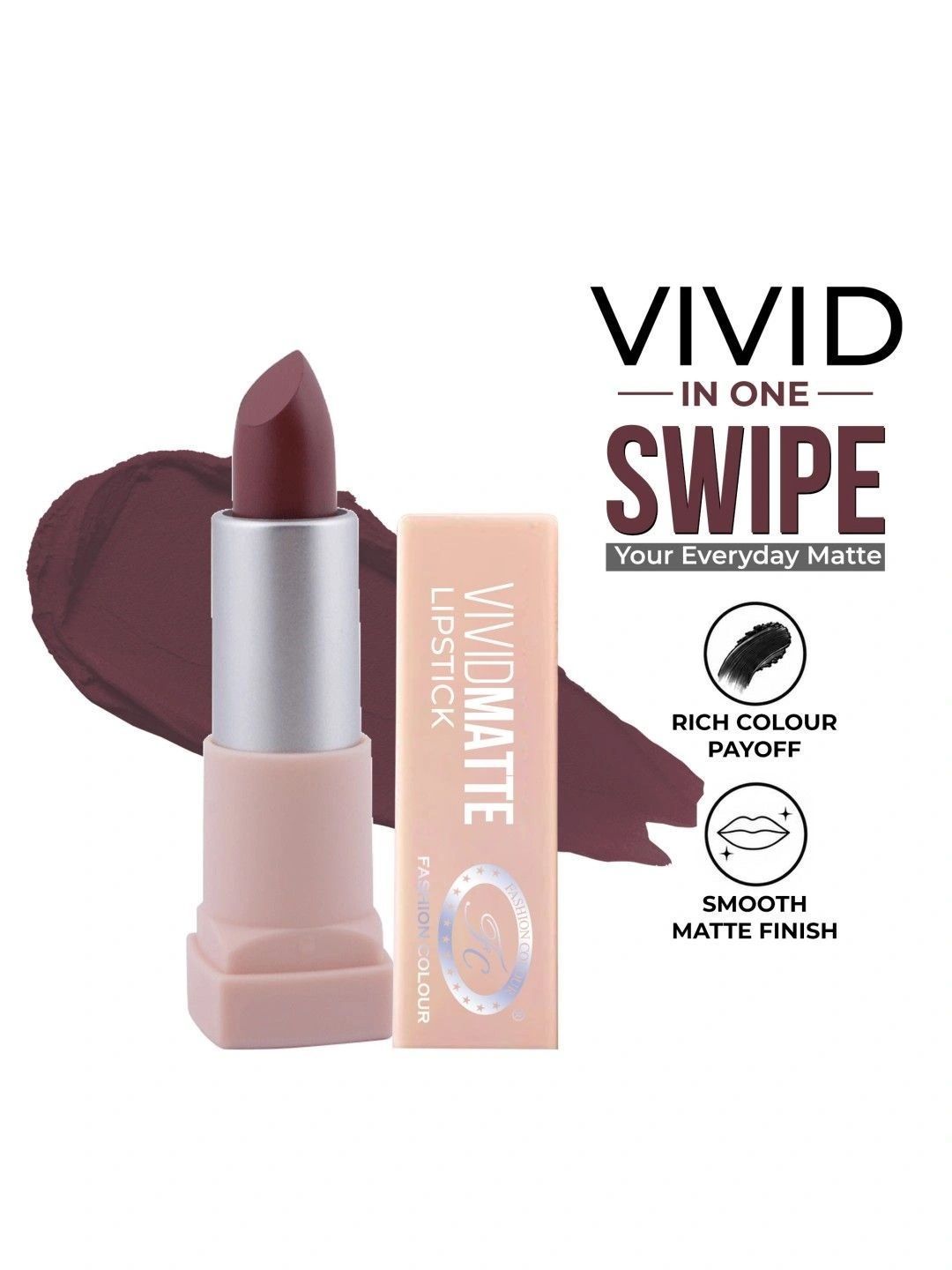 Buy Fashion Colour Women Brown Vivid Matte Lipstick 3.8 G   Chestnut 23 -  - Personal Care for Women