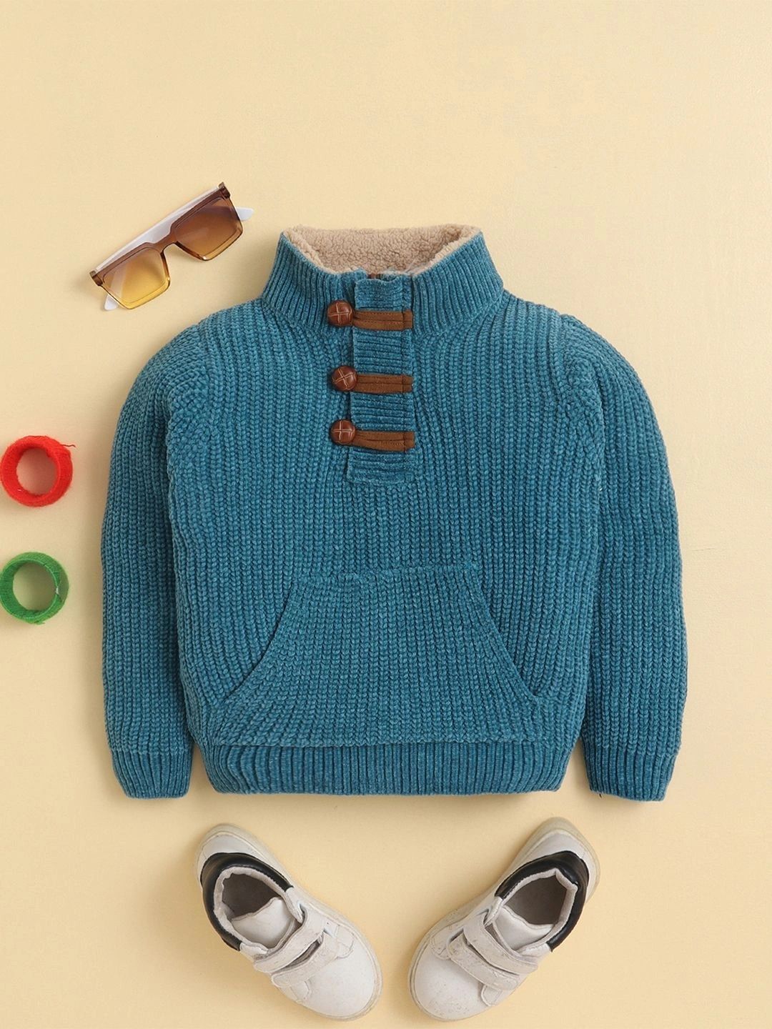 Yellow Apple Boys Polyester Winter Sweater