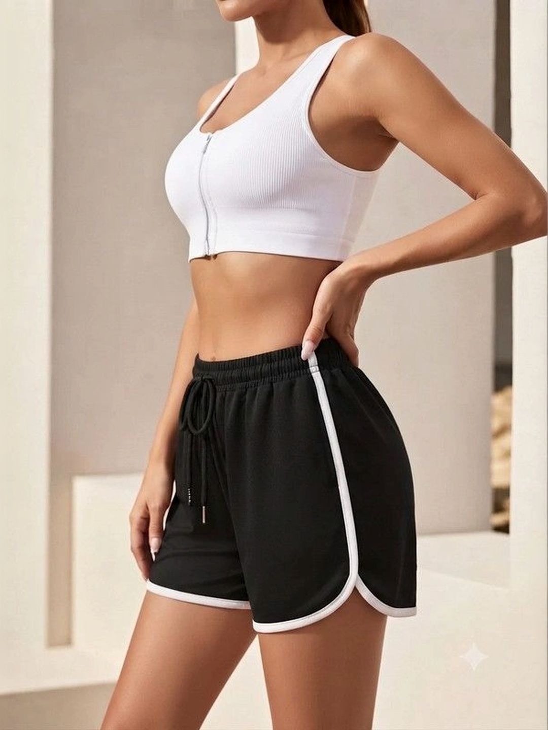 Women Slim Fit Training or Gym Sports Shorts 3