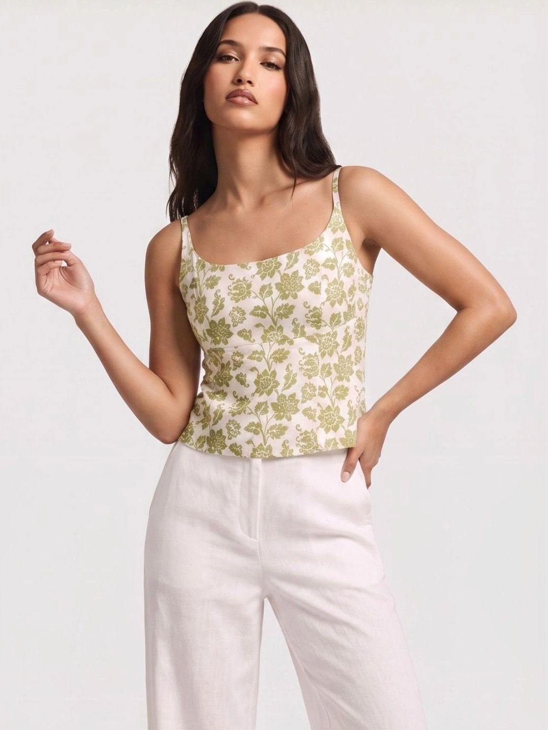 NISHORAMA Floral Print Cotton Top