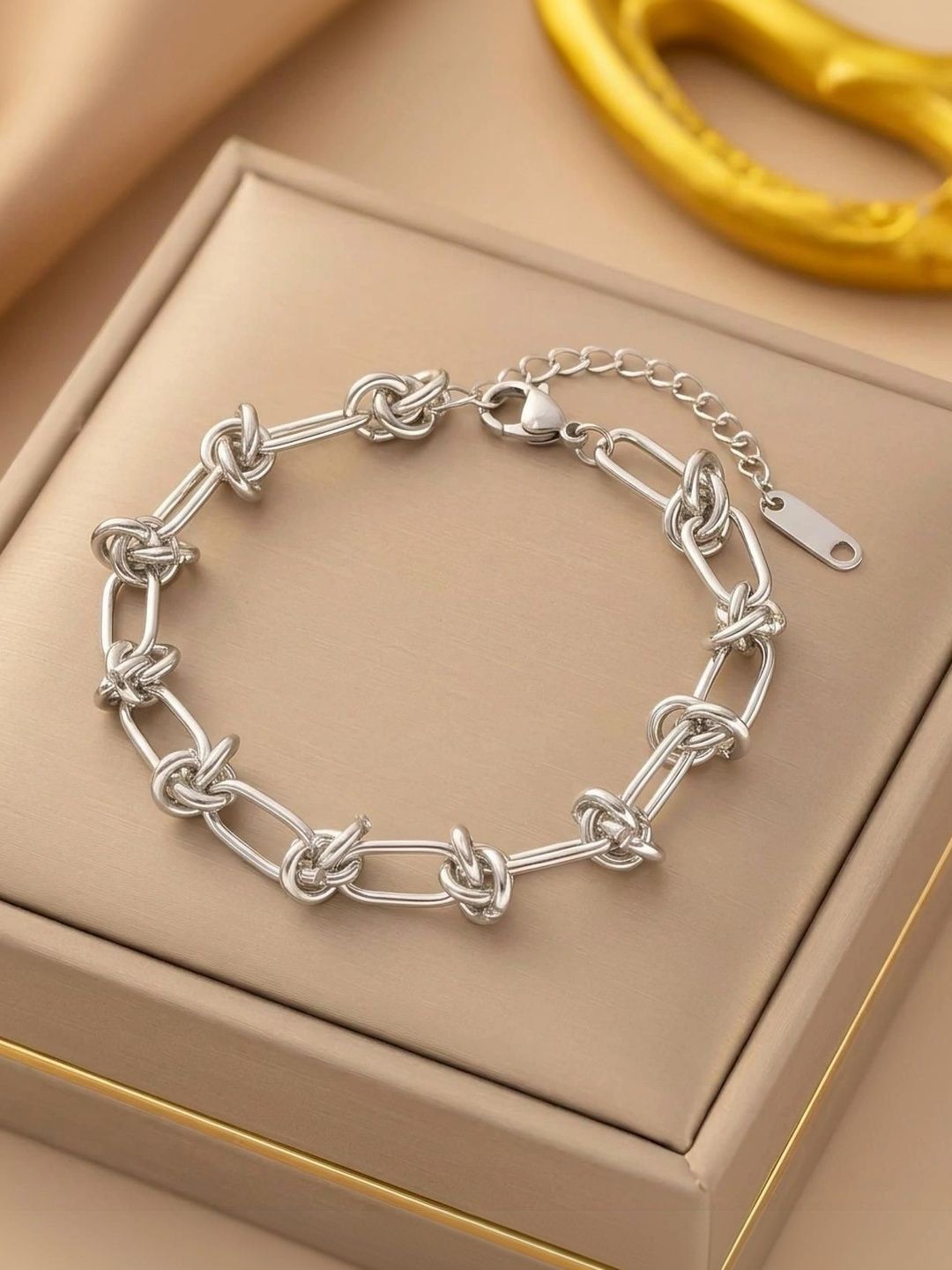 MYKI Silver-Plated Stainless Steel Link Bracelet