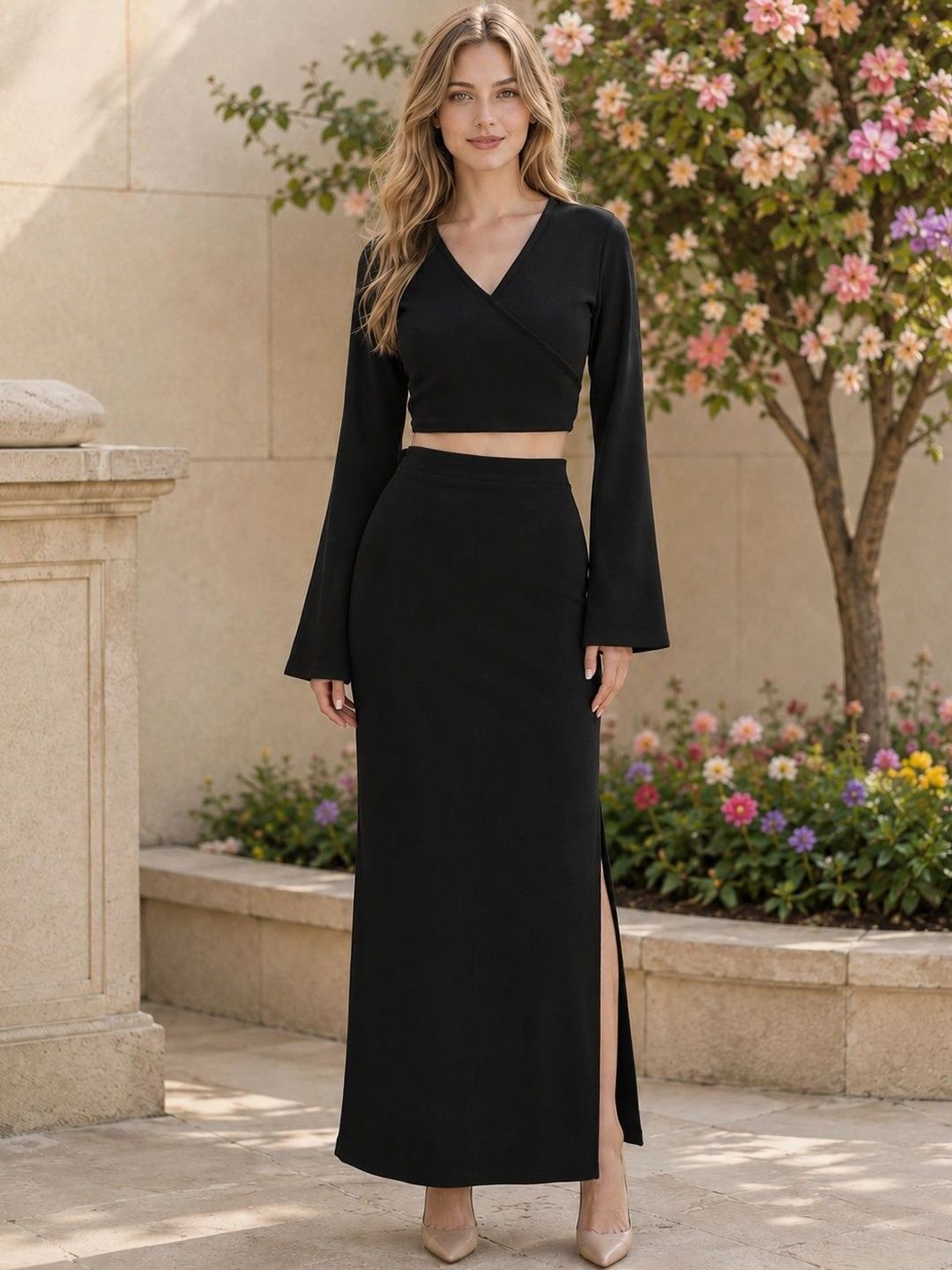 Bell Sleeve Maxi Dress