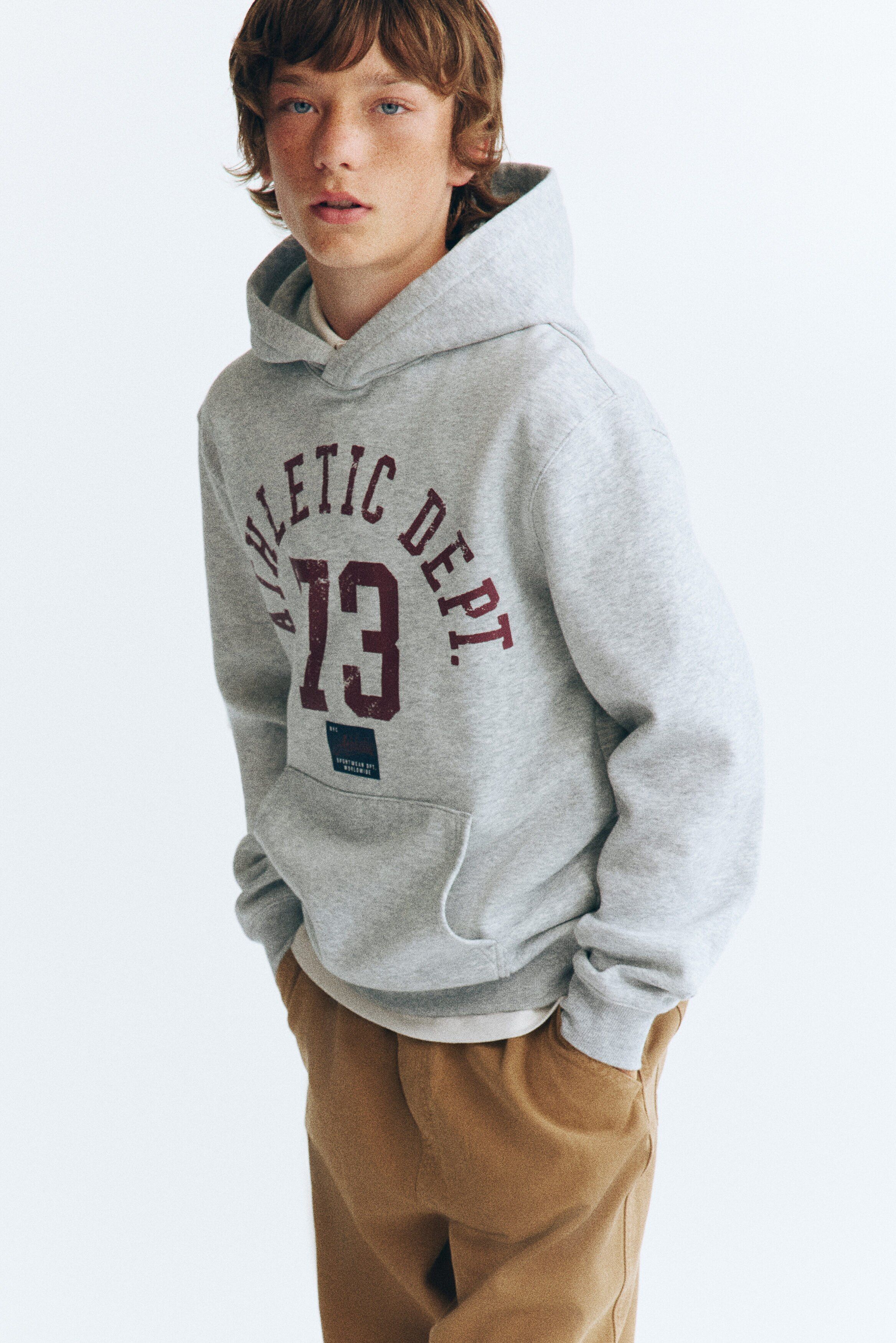 H&M Print-Motif Brushed-Inside Hoodie