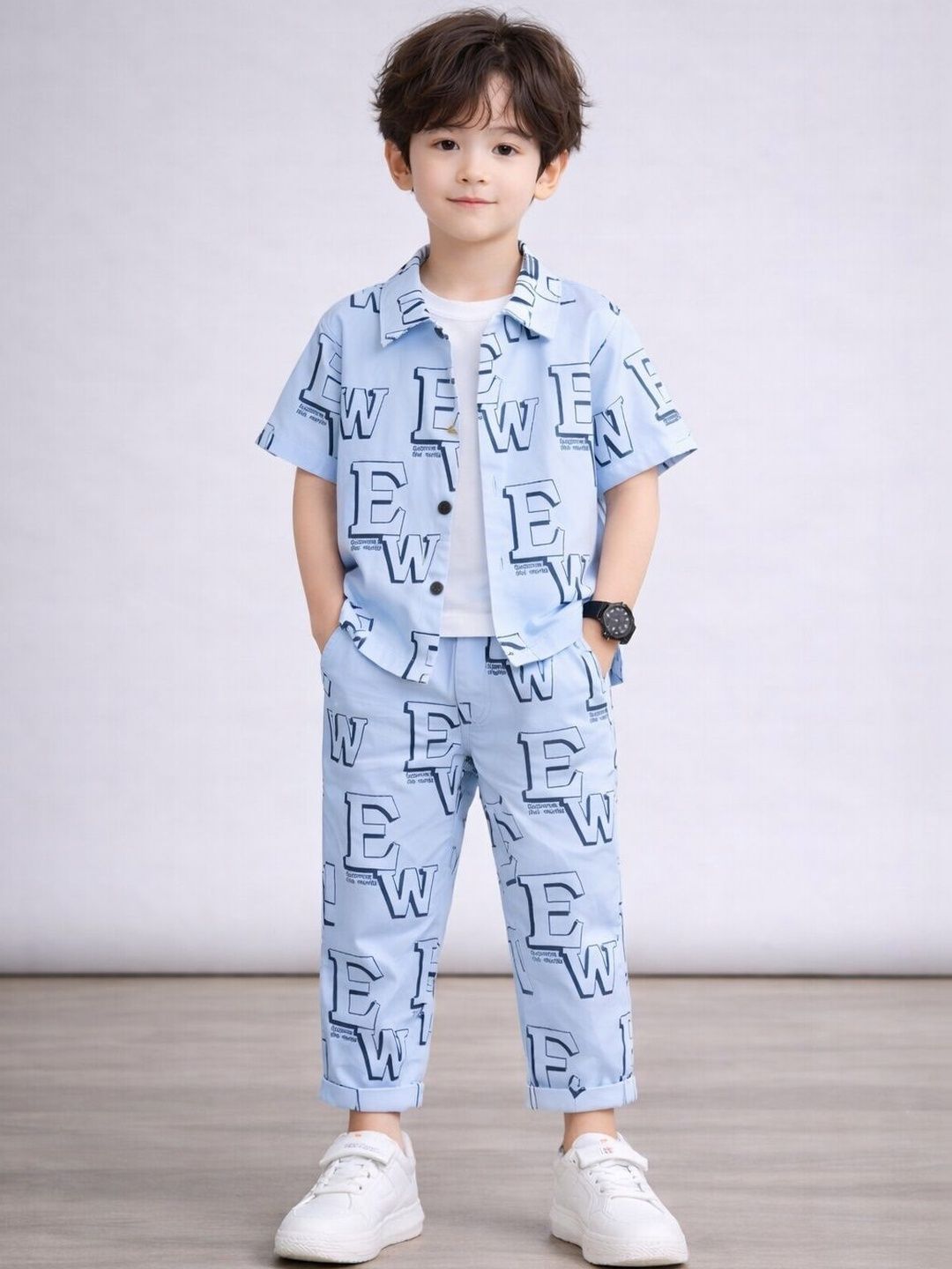 Sagar Impex Boys Printed Shirt with Trousers