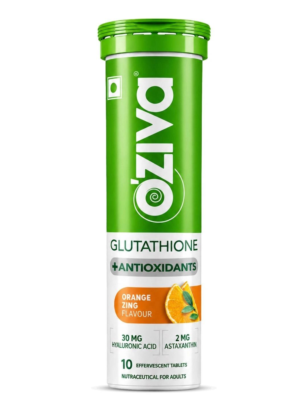OZiva Gluta Fizzy Orange Zing Helps Prevent Hyperpigmentation With L-Glutathione - 10tabs