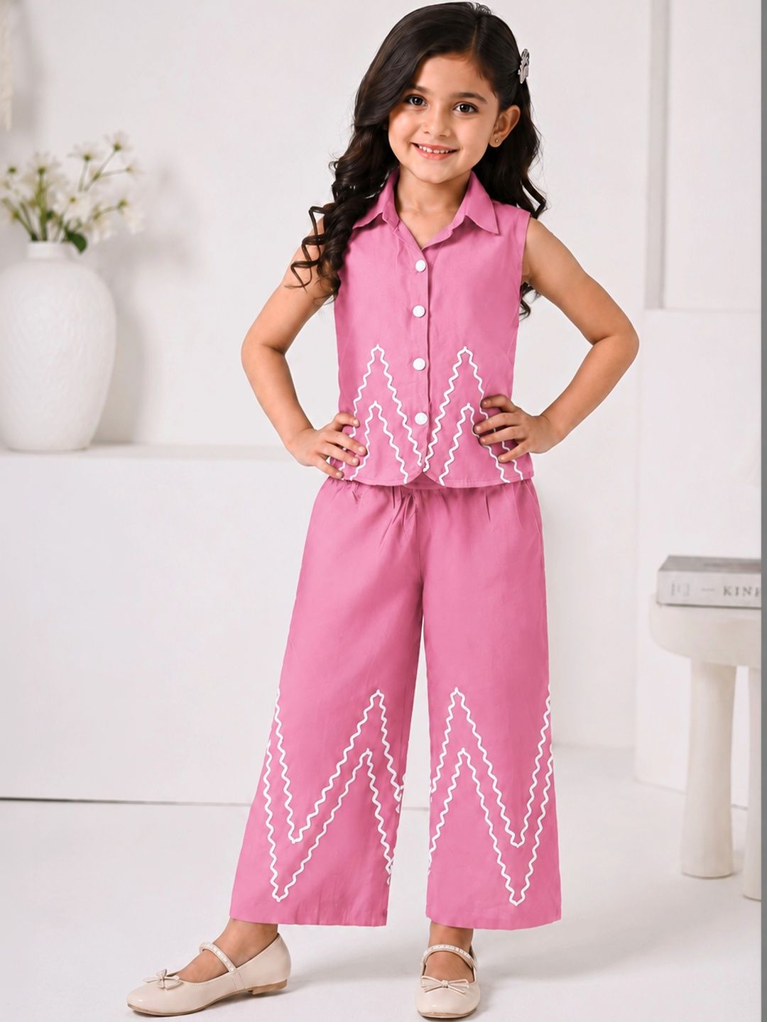 Jbegam Girls Regular Top with Palazzos