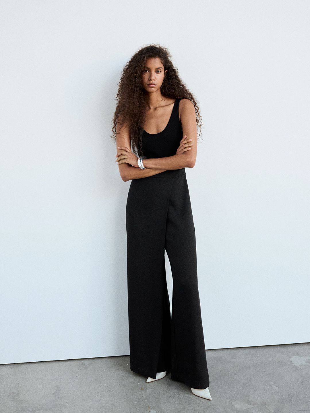 MANGO Basic Jumpsuit with Layered Detail