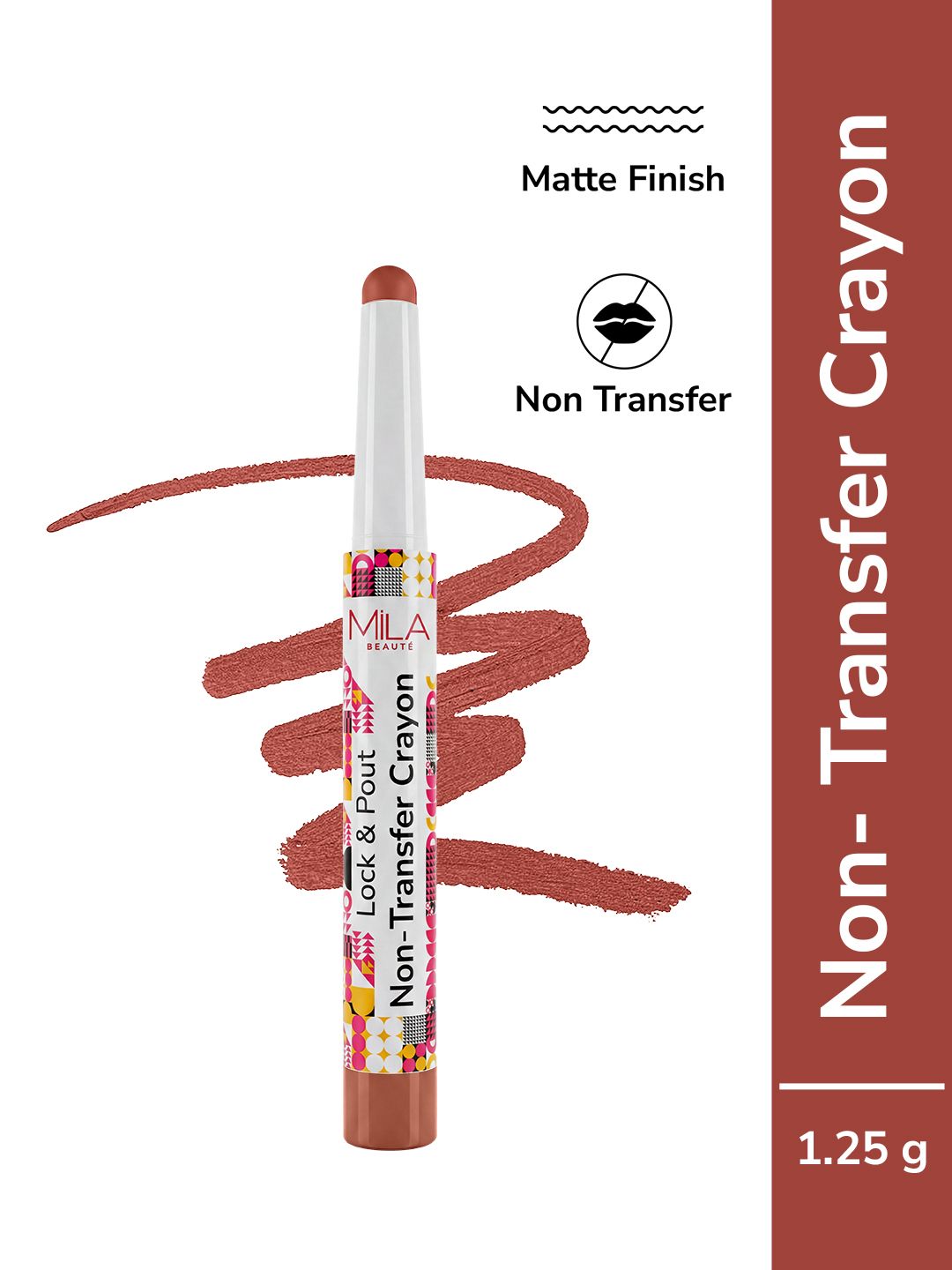 Buy MILA BEAUTE Lock & Pout Matte Crayon Lipstick With Shea Butter   1.25 G   Dont Stare -  - Personal Care for Women