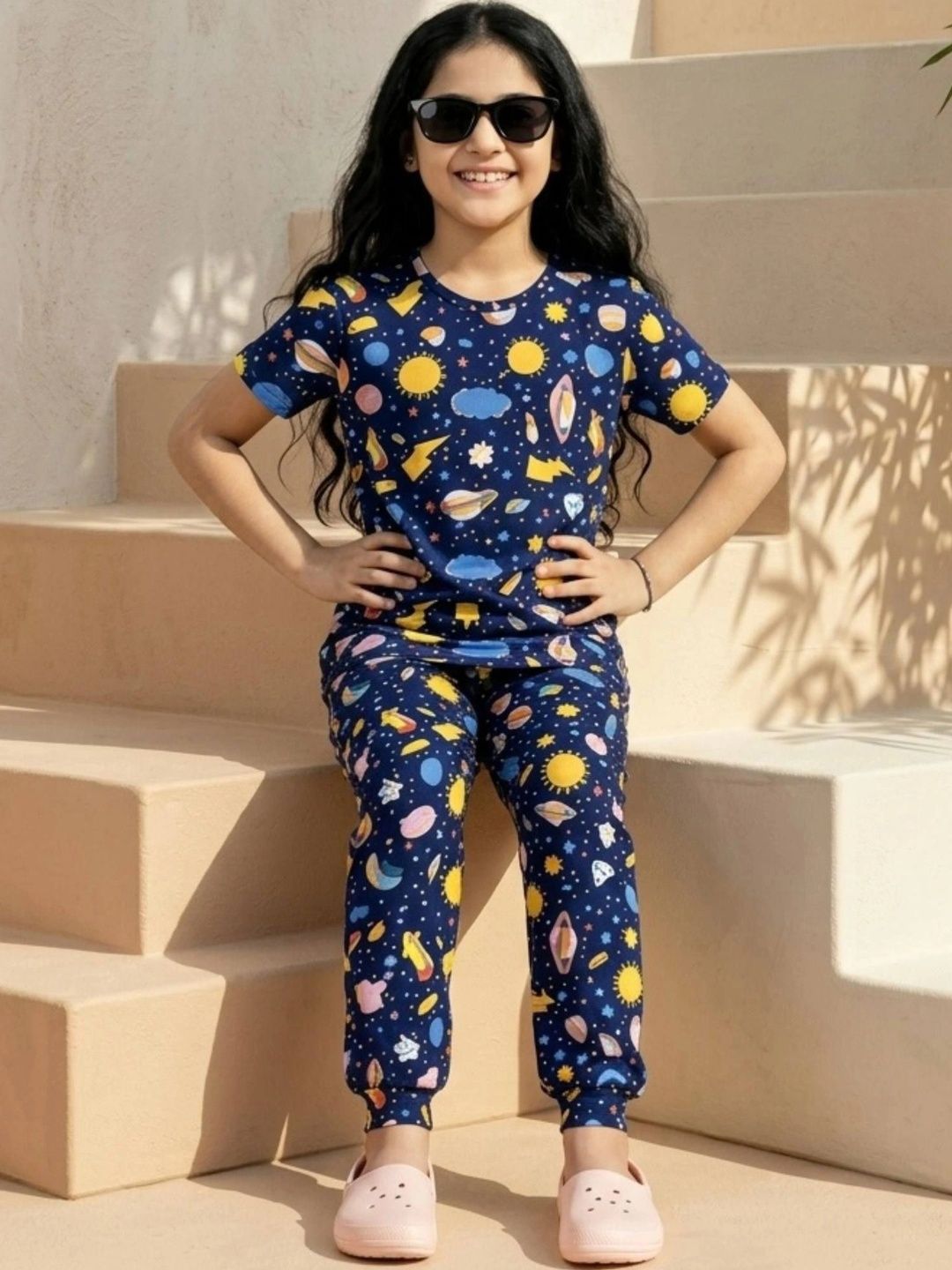 Girls Printed Short Sleeves Nightdress 2
