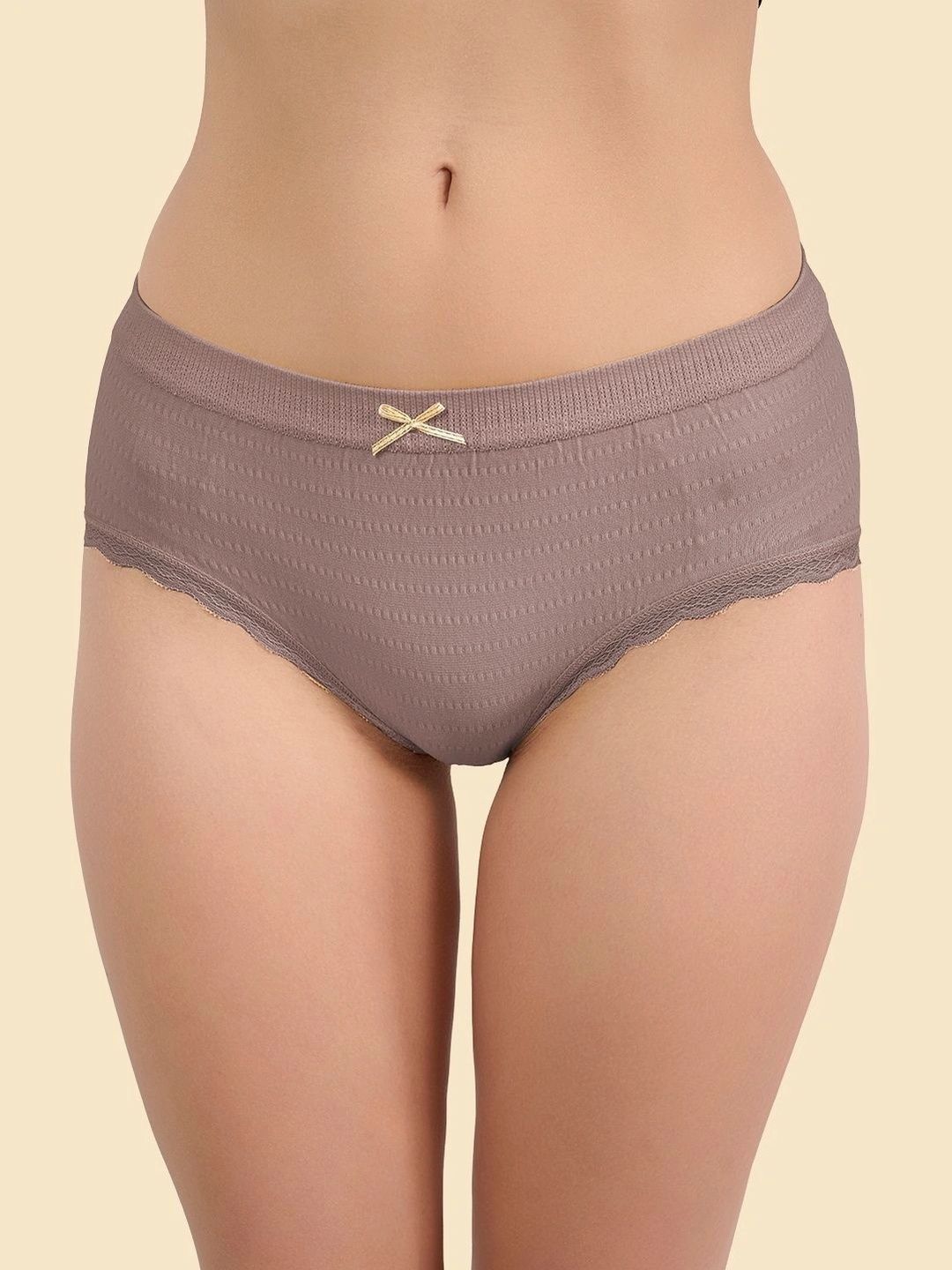 Buy DressBerry Women Self Design Frills Cotton Basic Briefs -  - Apparel for Women