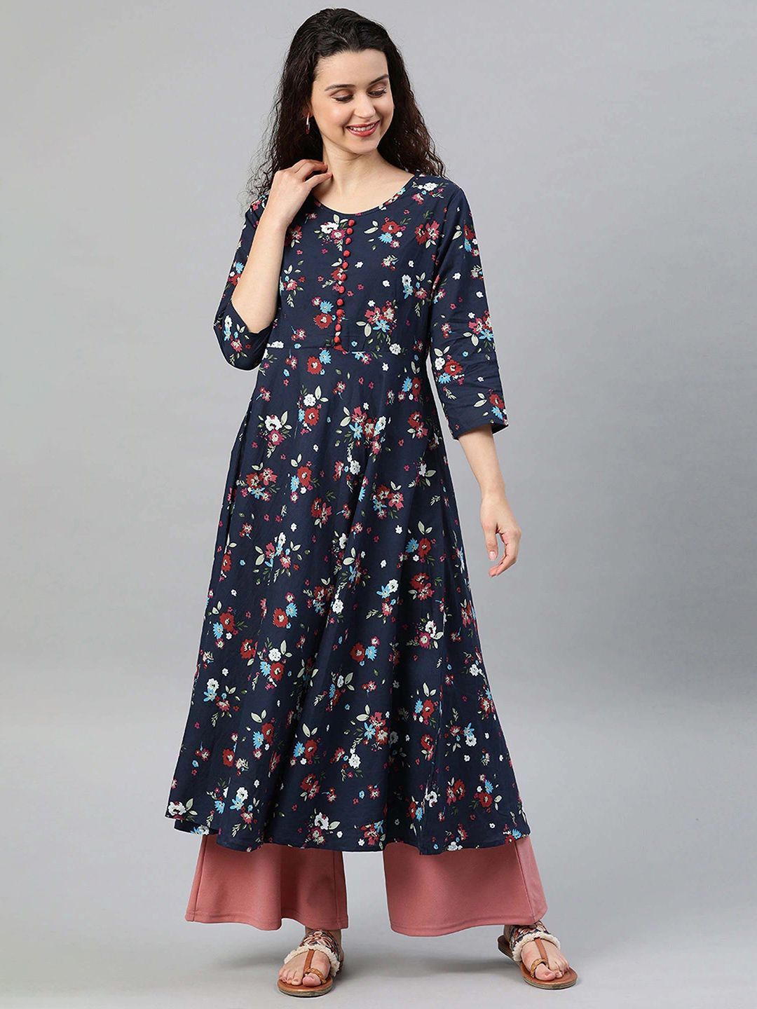Buy IKRASS Floral Printed \Anarkali Kurta -  - Apparel for Women