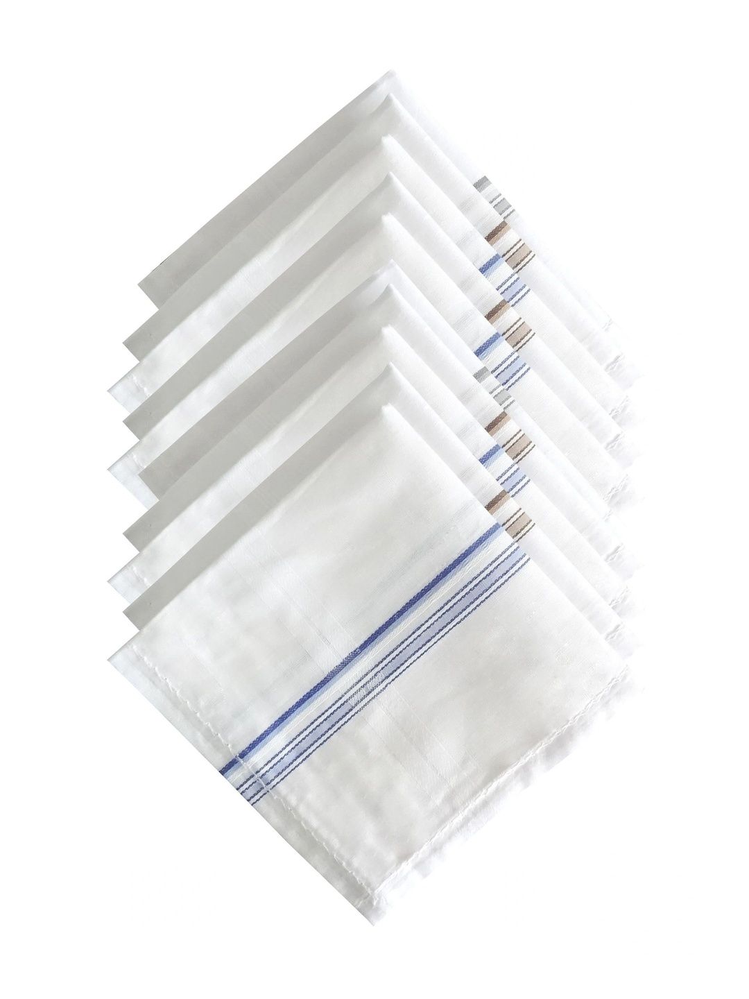 S4S Set of 10 Striped Cotton Handkerchief