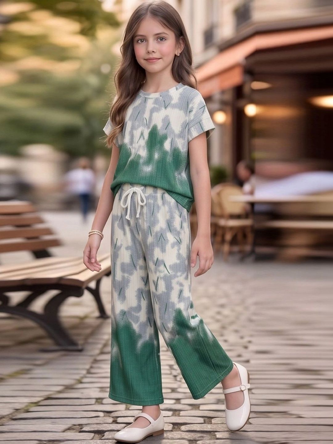 VOGAAN JUNIOR Girls Printed Top with Trousers