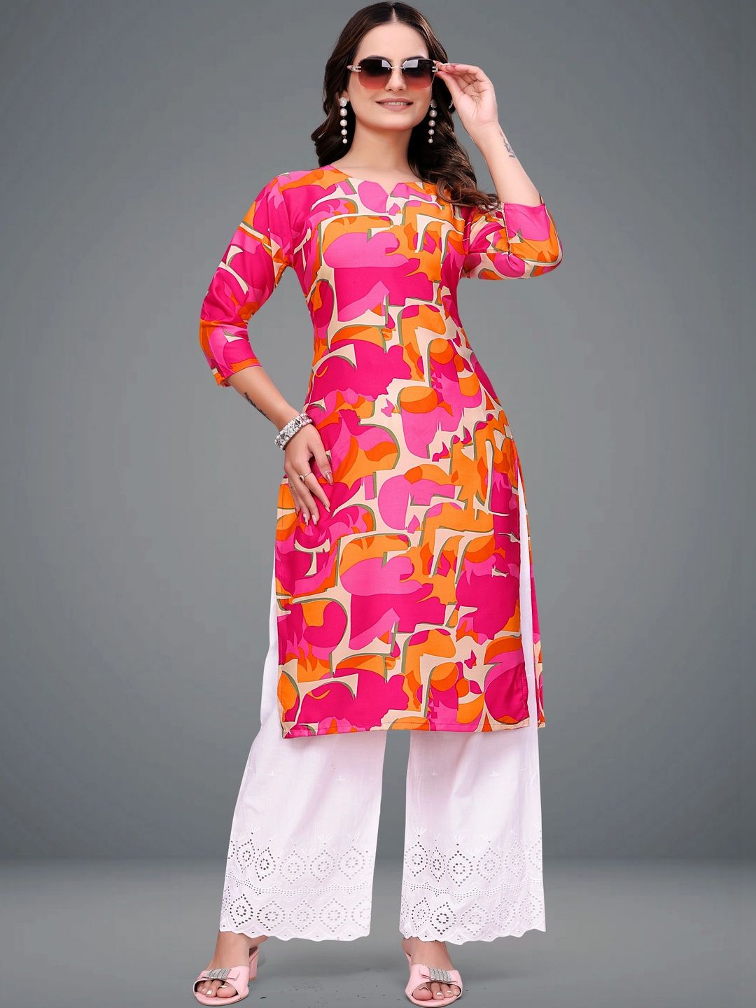 MANDIV FASHION Printed Pure Crepe Kurti