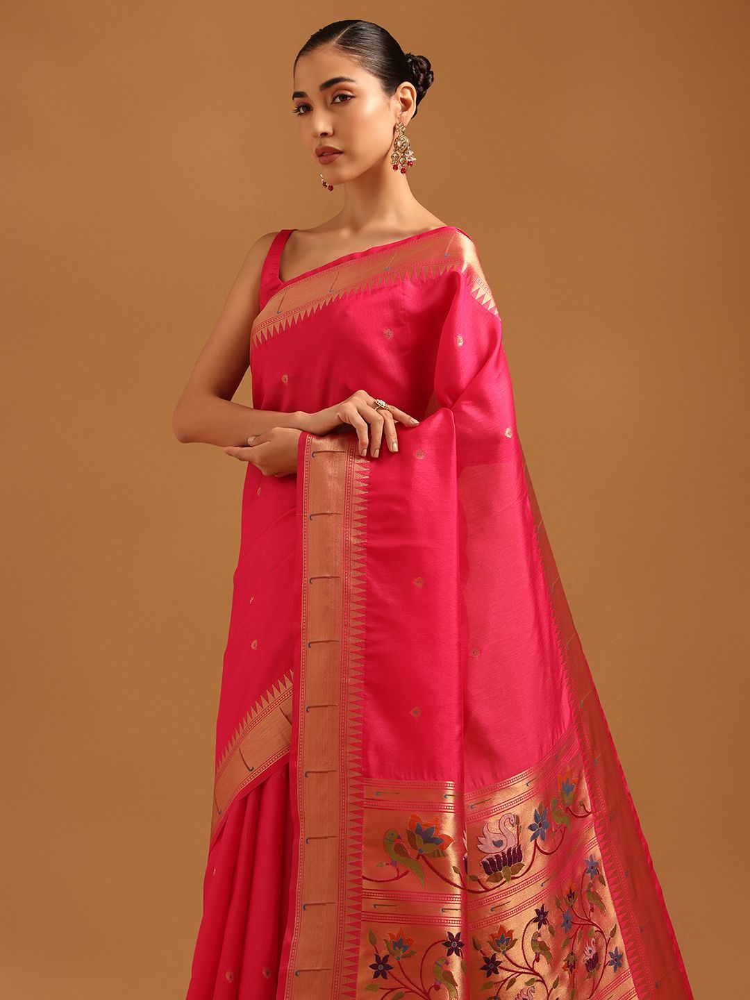 Soch Woven Design Zari Silk Blend Saree