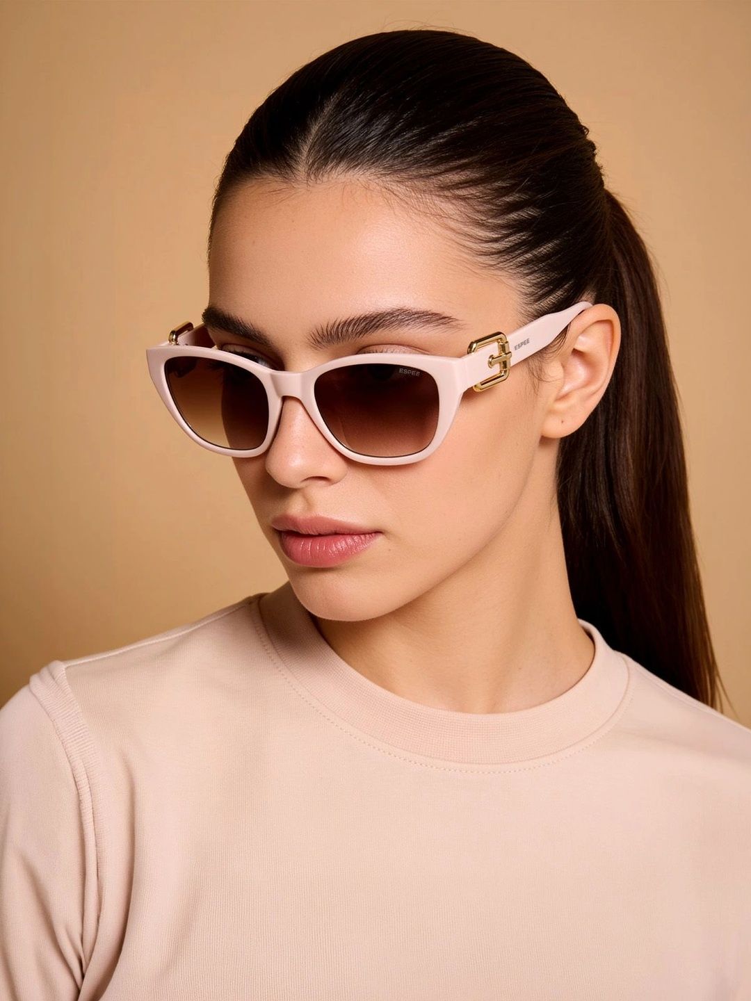 Espee Women Brown Lens & Brown Cateye Sunglasses with UV Protected Lens