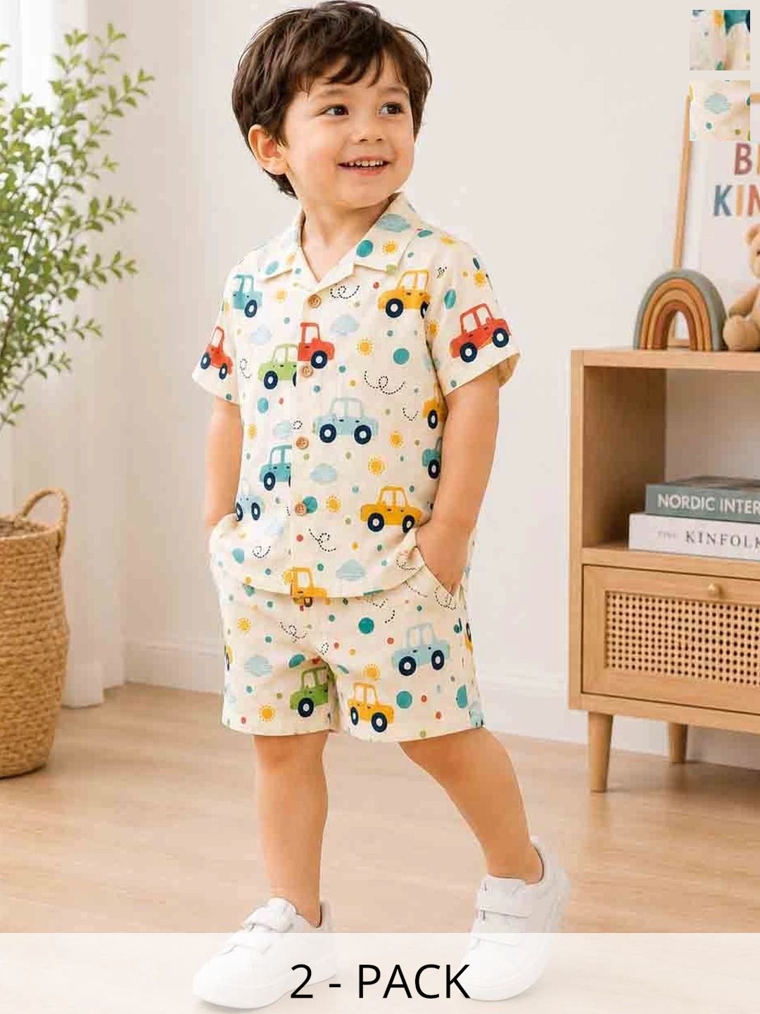 Parasense Boys Printed Shirt with Shorts