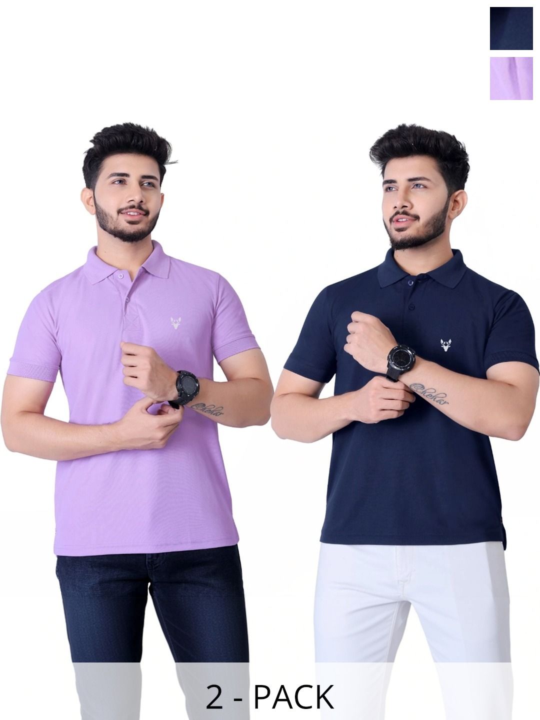 DEE LEAF Men Brand Logo 2 Polo Collar Abzorb T-shirt