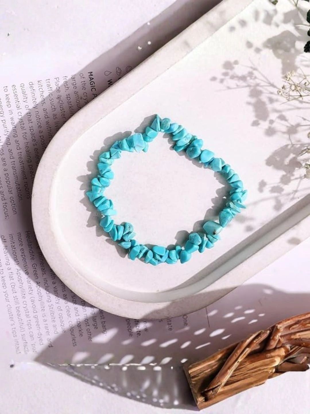 Shubhanjali Crystals Chips Stone Studded Elasticated Bracelet