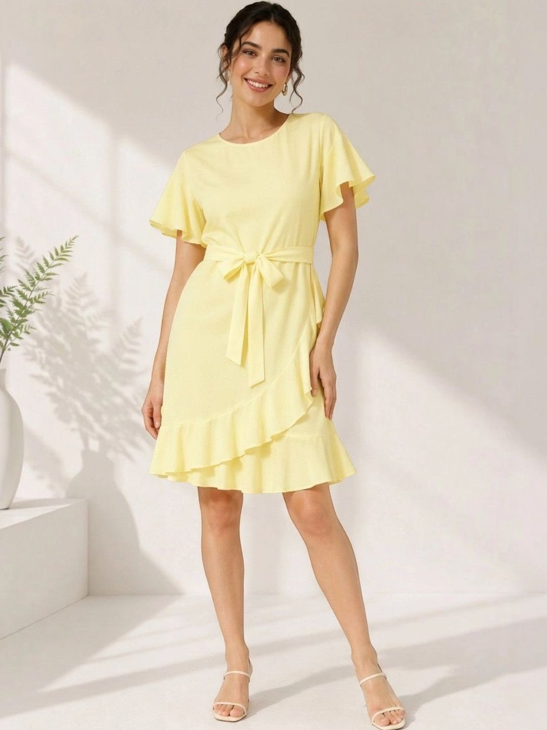 Oxolloxo Ruffled Fit & Flare Mini Dress