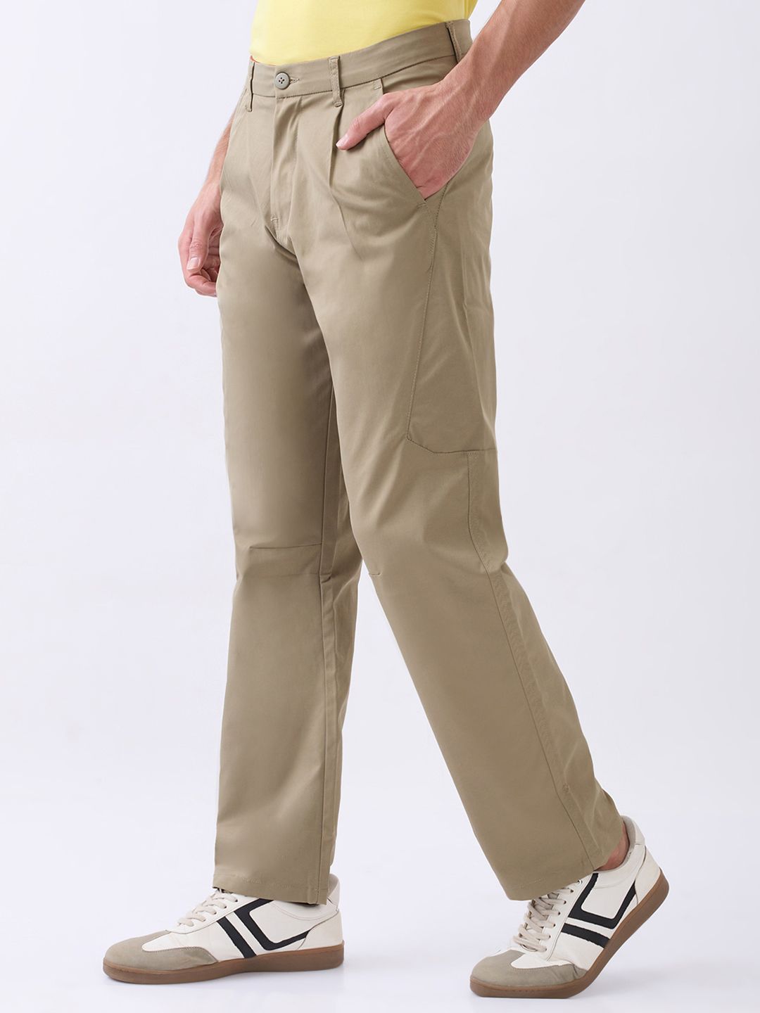 nostrum Men Smart Casual Regular Fit Cotton Trousers