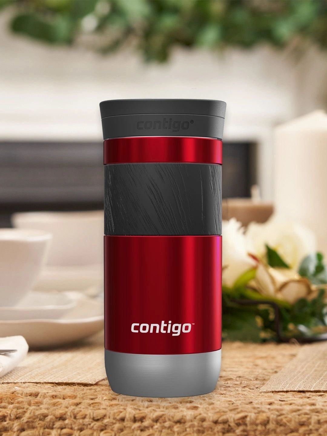 Buy Contigo Red & Black Single Stainless Steel Brand Logo Double Wall Vacuum Water Bottle -  - Home for Unisex