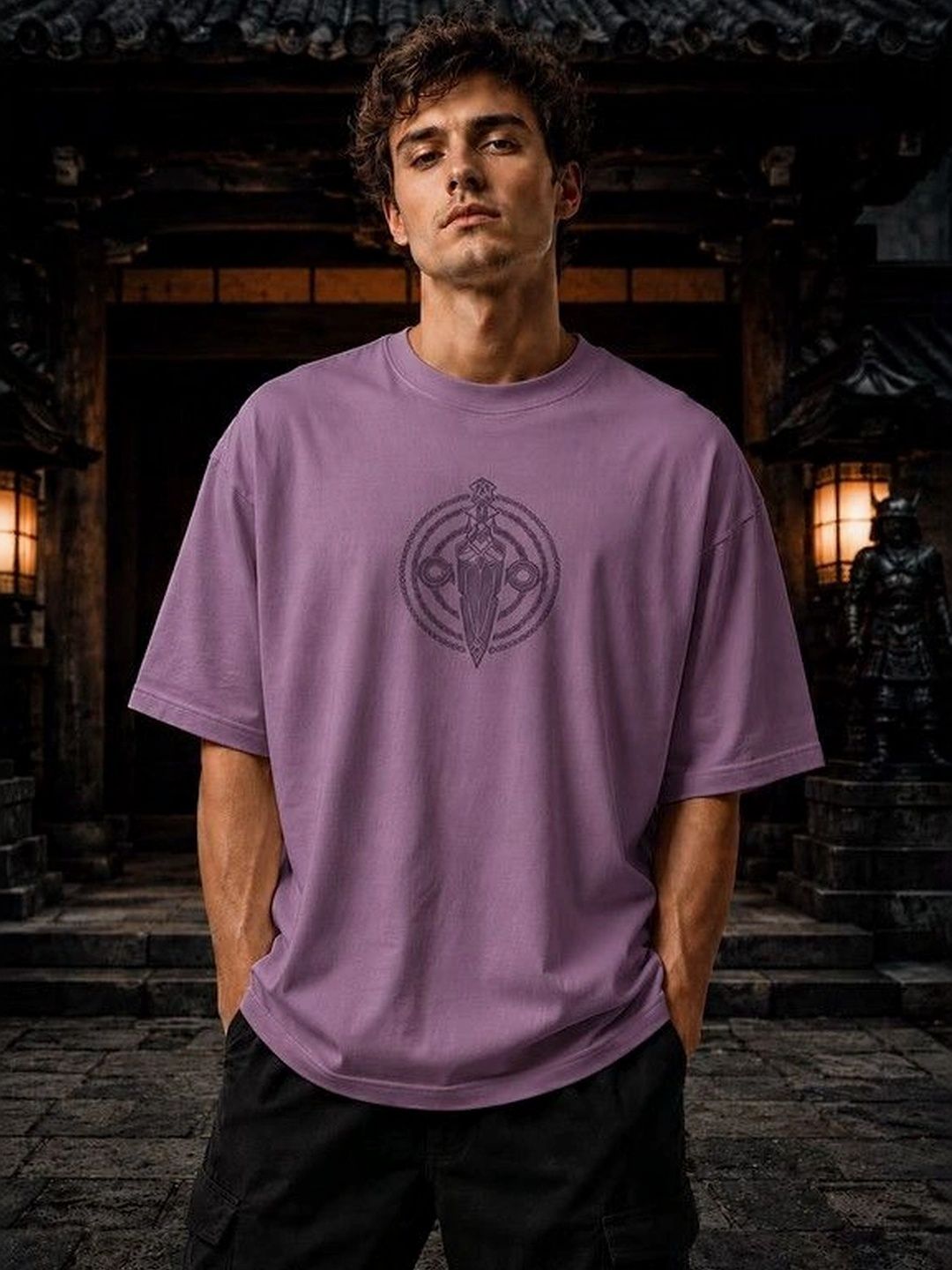 9TUNKI Men Printed Pure Cotton T-shirt