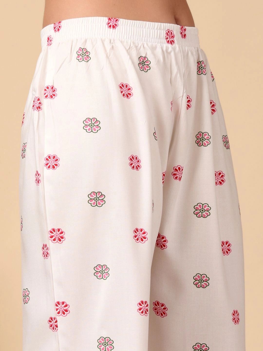 Women Floral Printed Knitted Ethnic Palazzos 4