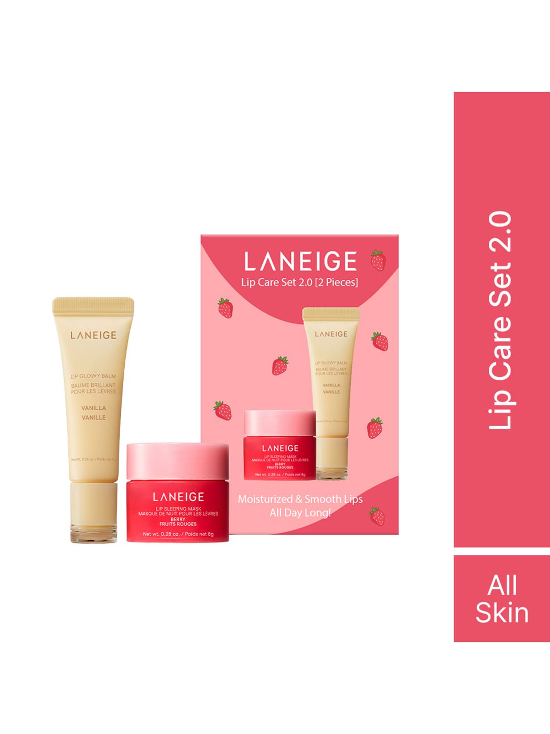 LANEIGE Lip Care Set 2.0 - Berry Lip Sleeping Mask & Vanilla Lip Glowy Balm