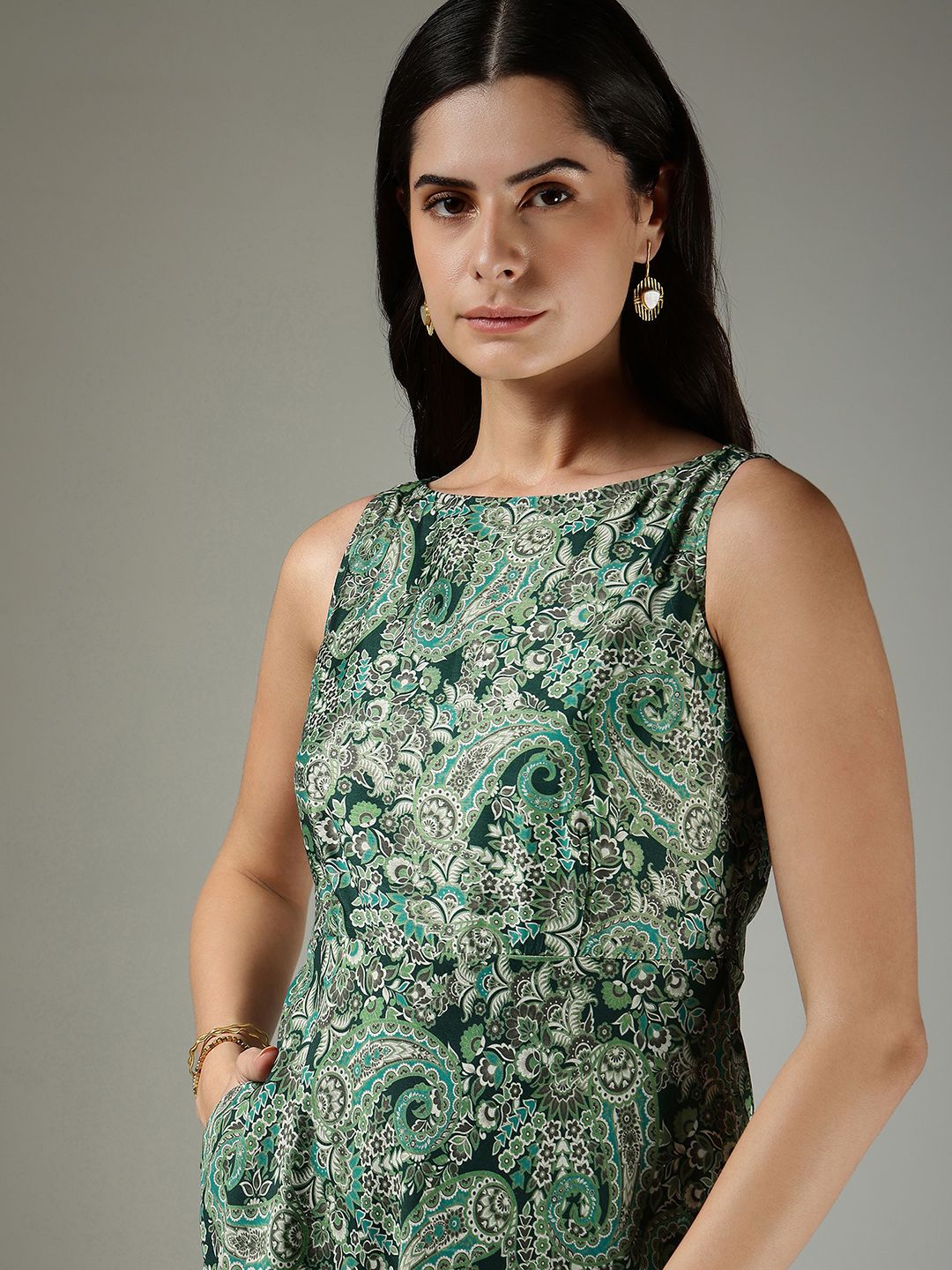 Paisley Printed Fit & Flare Midi Dress 2