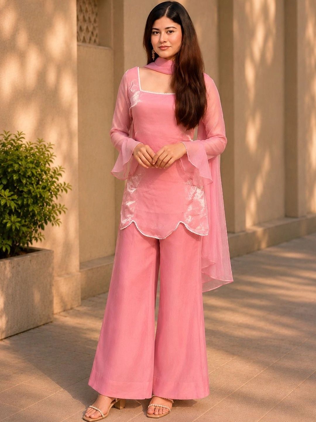 Social geek Women Regular Thread Work Kurti with Pyjamas