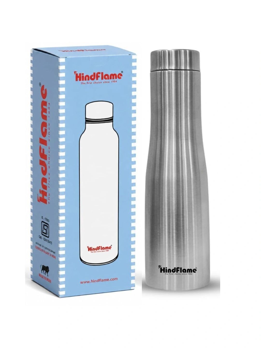 Hindflame Silver Flamingo 1000ml (Pack of 1) Stainless Steel Solid Water Bottle