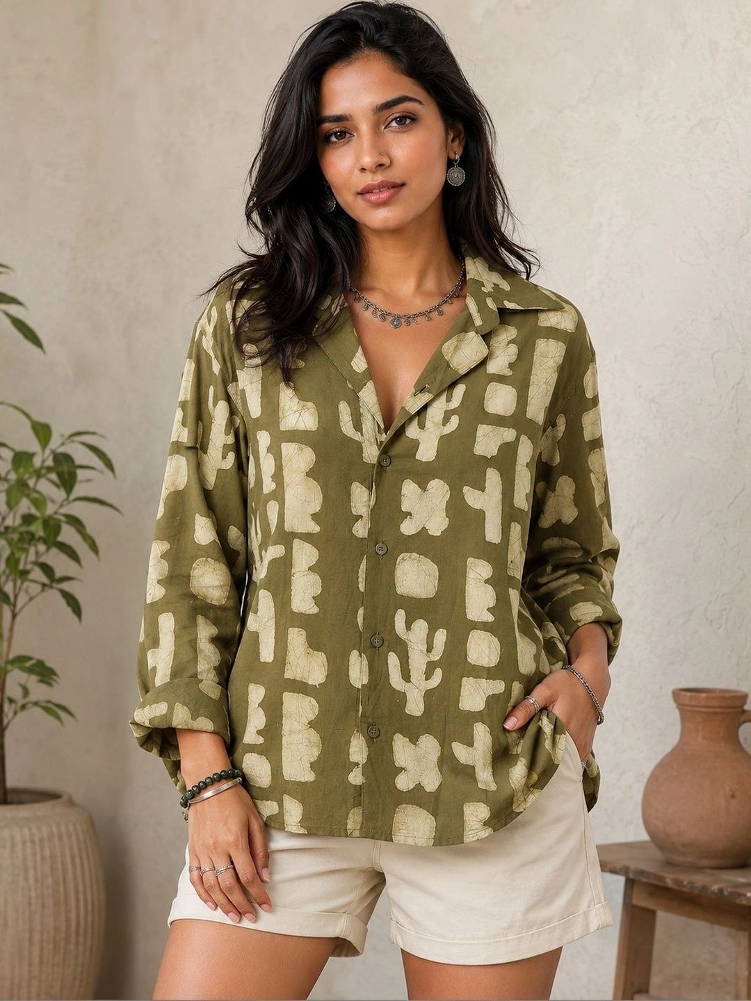 CHORAS Women Relaxed Printed Casual Shirt