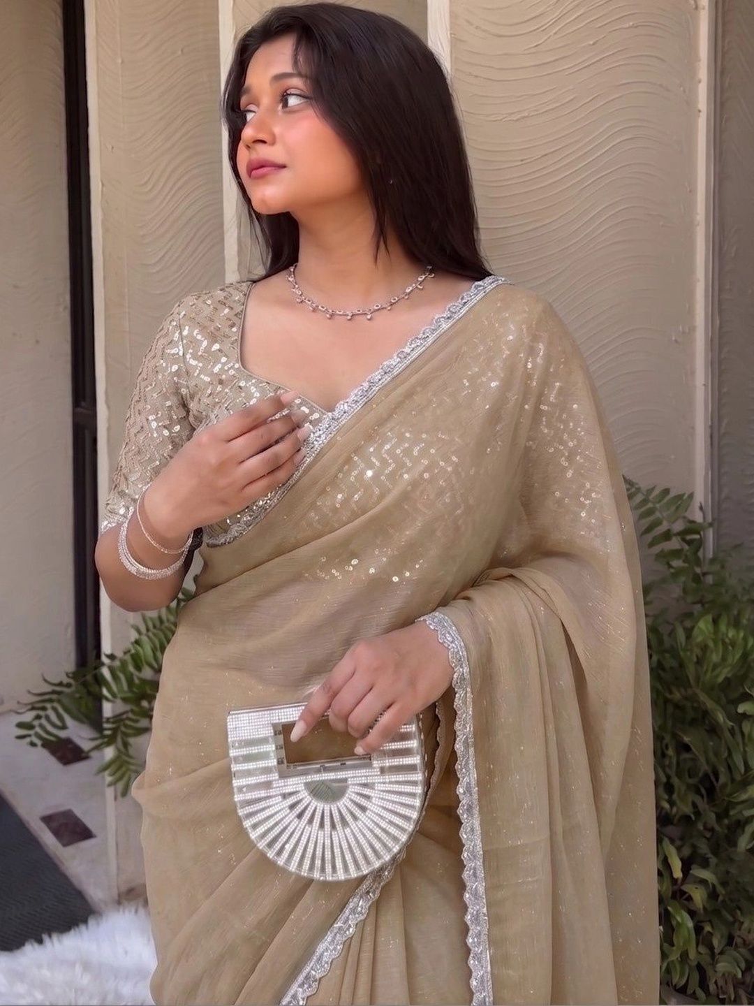 Shreevally Embroidered Organza Designer Saree