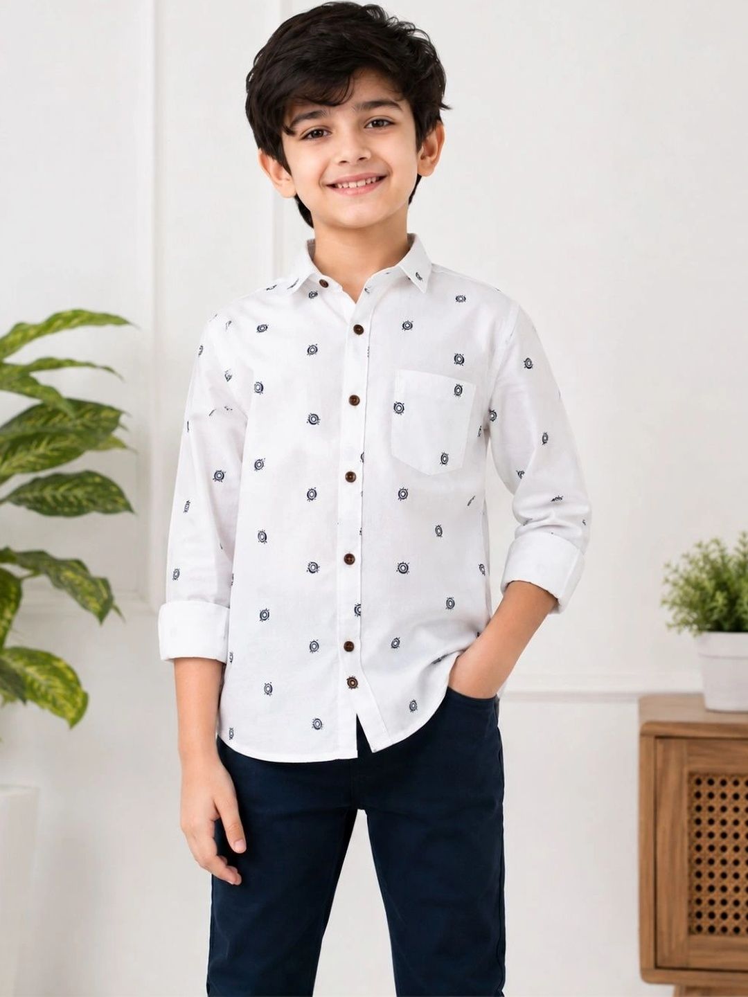 JEE-9 Boys Comfort Printed Casual Shirt