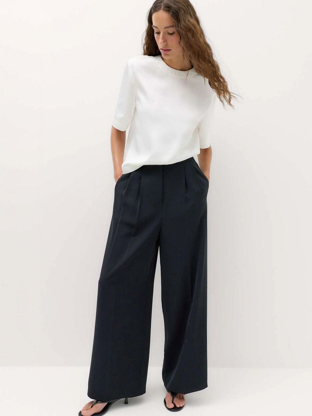 Marks & Spencer Pleated Wide Leg Trousers