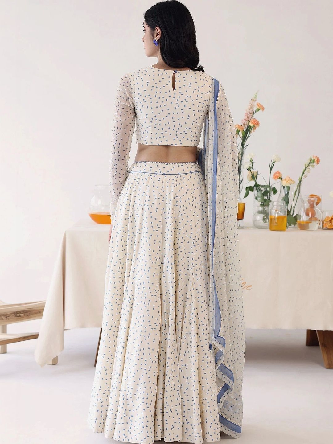 Printed Semi-Stitched Lehenga & Unstitched Blouse With Dupatta 2