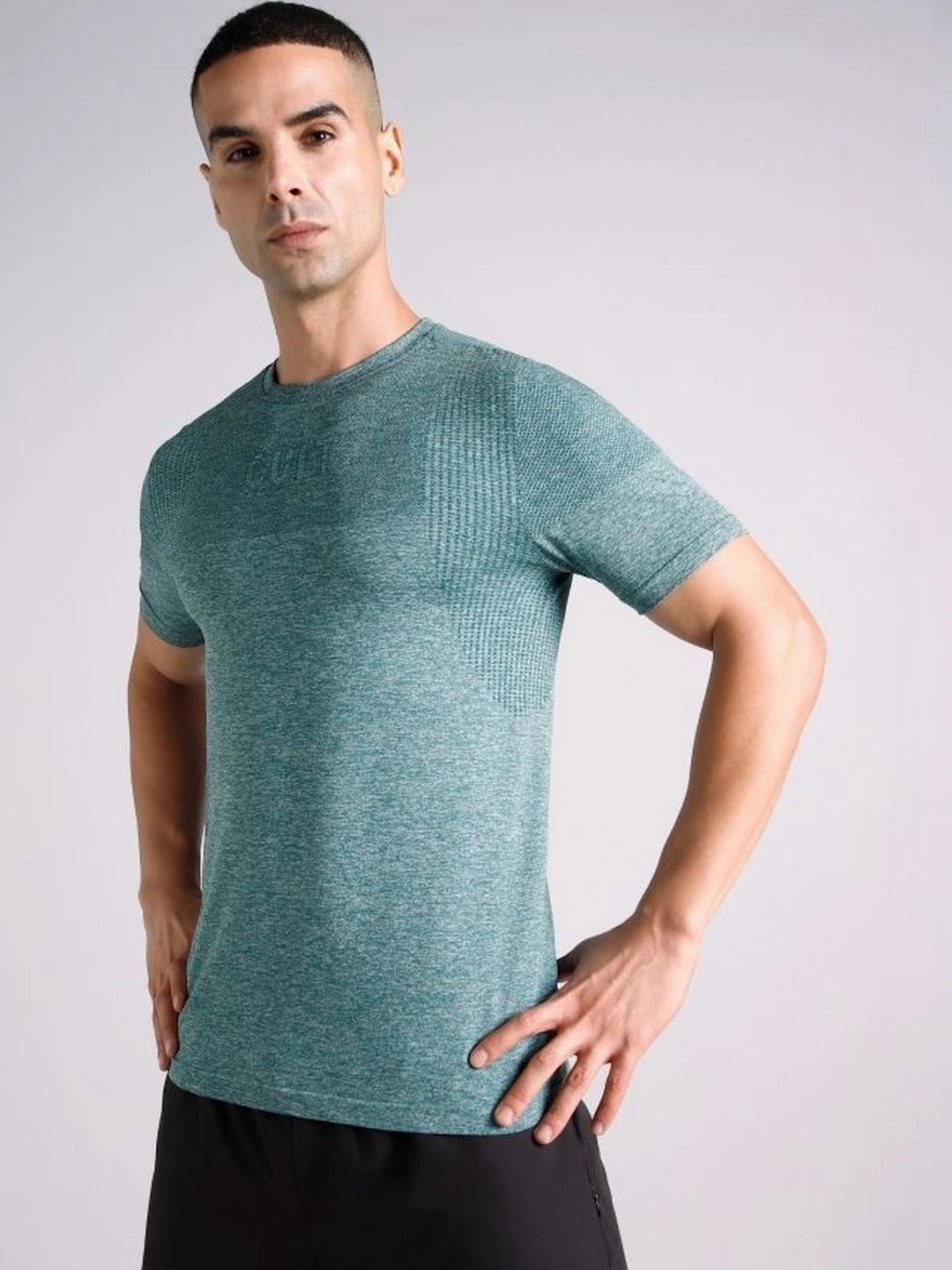 CULT Men Teal Contour Seamless Tshirt