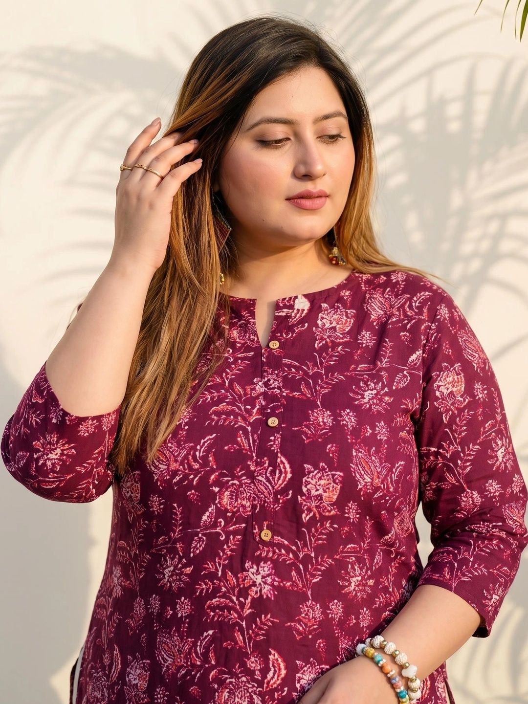 Gs Fashions Floral Printed Pure Cotton Kurti