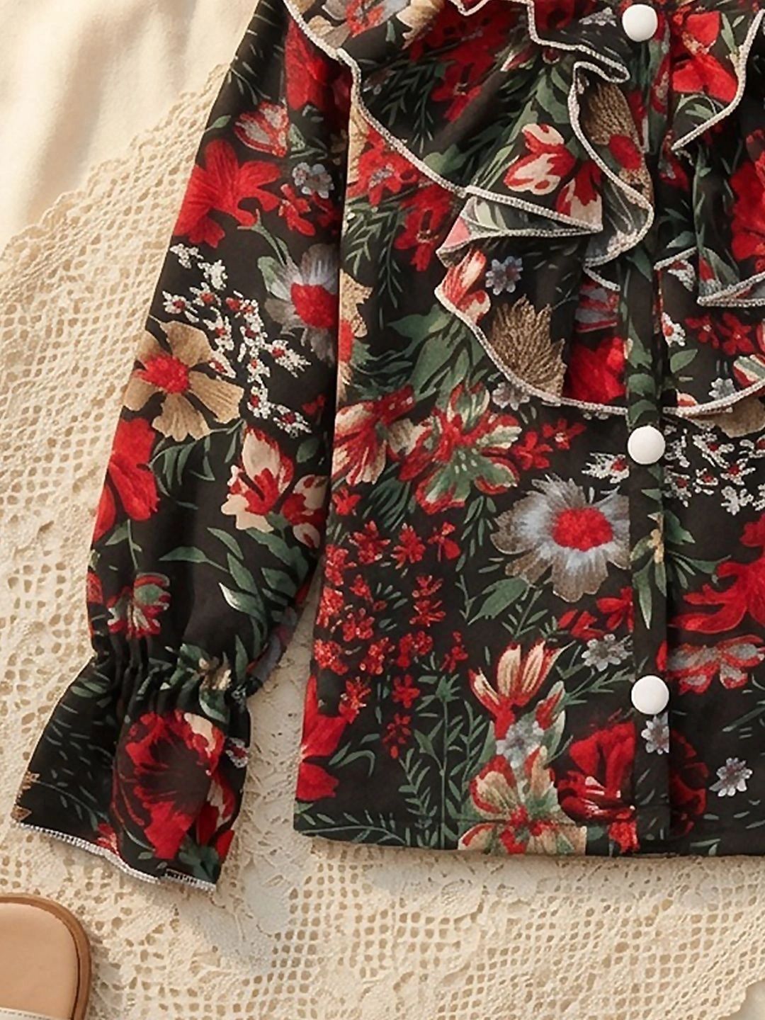 Floral Print Ruffles Top 5