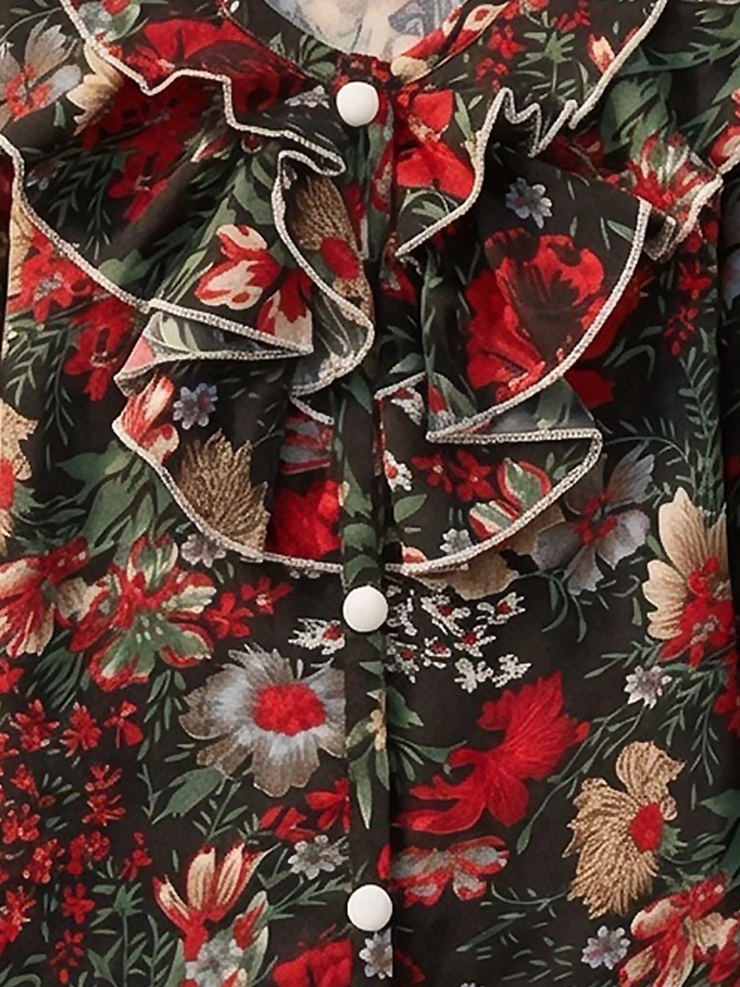 Floral Print Ruffles Top 4
