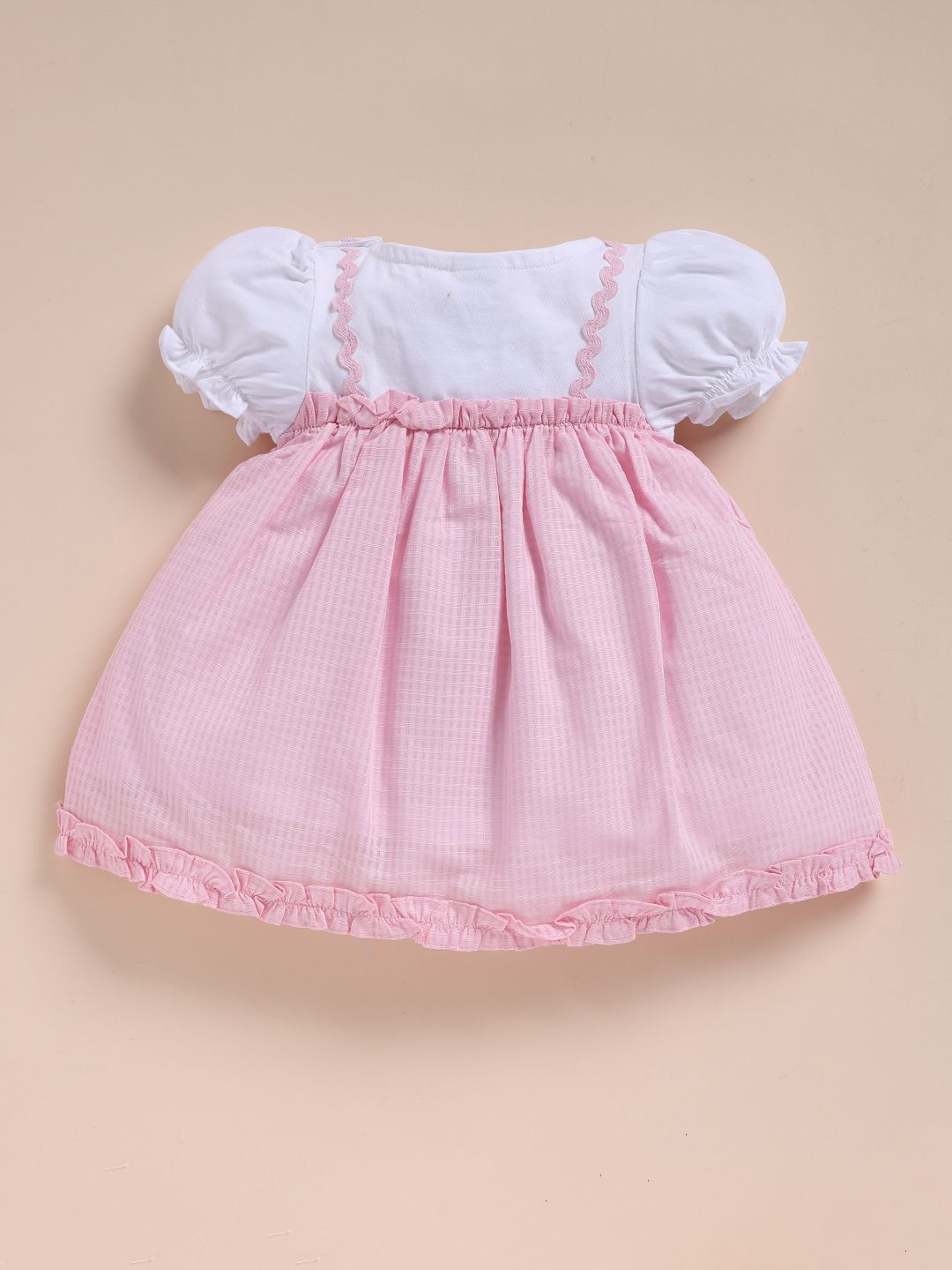 Girls Checked Puff Sleeve A-Line Dress 5